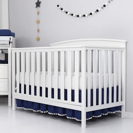 Rufsig spjälsängskjol med pumps, mikrofiberkjolar för barnsängar för toddler