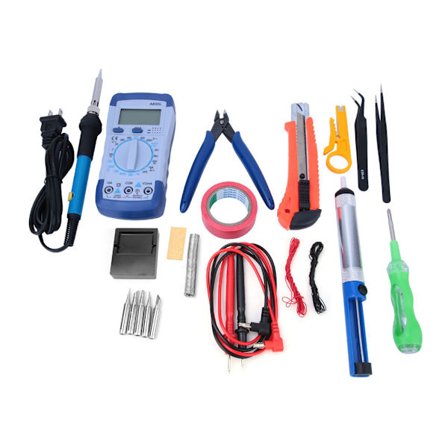 21-delad justerbar temperatur elektrisk lödning svets järn multimeter verktygssats