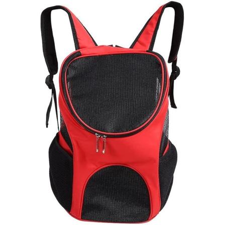 Bæreveske for kjæledyr - Ryggsekk for store/små katter og hunder valper og pute ryggstøtte for reise, fotturer, utendørs bruk(Rød)