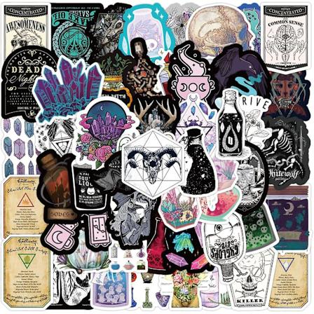 Kule Apoteker-klistremerker Pakke Potion Etikett Klistremerker 50 stk Halloween Klistremerker, Dovipta Vinyl Vanntette Dekaler For Vannflasker Bærbar 