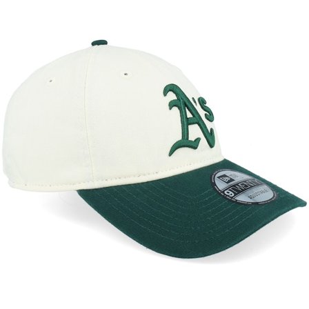 New Era - MLB White unconstructed Czapka Z Daszkiem - Hatstore Exclusive x Oakland Athletics Two Tone 9TWENTY White/Green Dad Cap @ Hatstore