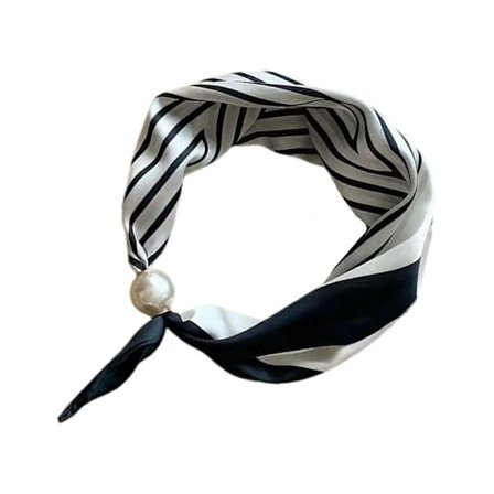 Moderigtigt silketørklæde med sikker magnetisk perlelås til kvinder, halstørklæde, dekorativt tørklæde, daglig brug, flerfarvet