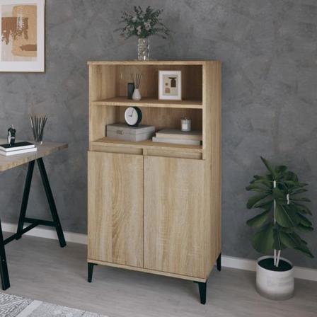 Vidaxl Förvaringsskåp Sonoma-ek 60x36x110 Cm Konstruerat Trä Beige