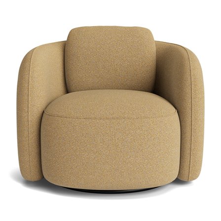 Lana Sessel, Drehfunktion in Puente Gelb, moderner Drehsessel mit komfortabler Polsterung und runder Form, Breite 81cm, stilvolles Design