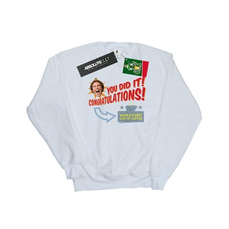 Elf Herr Världens Bästa Kaffe Sweatshirt M Vit