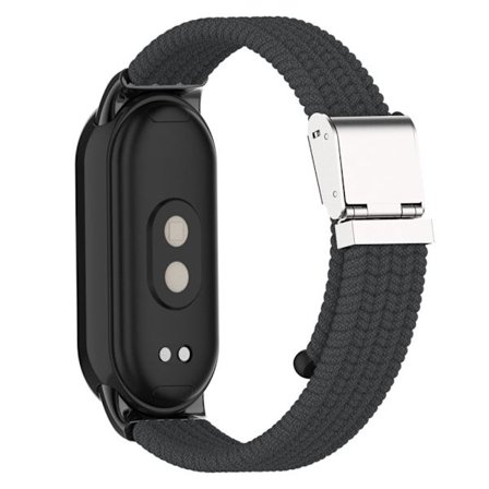 Nylonband med elastisk flätning för Xiaomi Smart Band 8 - Charcoal Black