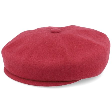Kangol - Rosso flatcap Cappellino - Wool Hawker Cranberry Flat Cap @ Hatstore