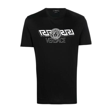 Versace, 10039061A028001B000 T-Shirt Czarny, Mężczyzna, Rozmiar: L