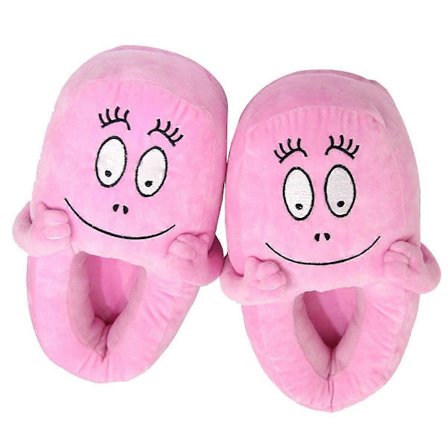 Vaaleanpunaiset Barbapapa-tossut Anime Pehmotossut Koti Puuvillakengät Lämpimät Sisätossut