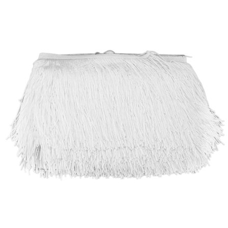 Bordduge Lange Håndskårne Bløde Charmerende Kvast Duge til Hjem Festival Fest Dekoration DIY Håndværk (Hvid)