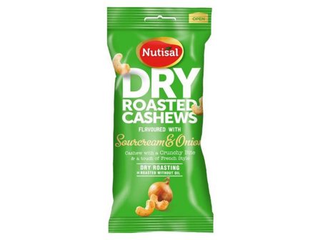 NUTISAL Nötter DR Cashew sour cream/onion 60g - Lyreco - Kök och servering - Ätbart - Bars och nötter
