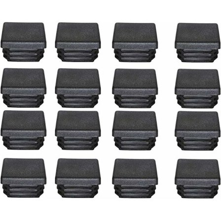 GP Plastplugg 40x40mm Svart Fyrkantig Rör Ändlock Plast Ändpluggar Blindpluggar för Trampolin Möbelben 16ST