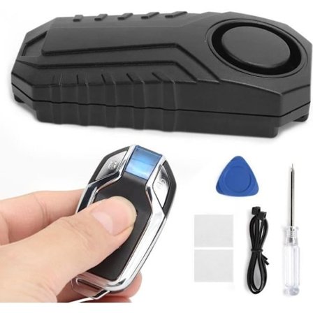 Garosa Motorcykel Sikkerhedsalarm, Tyverialarm, Vibrationsalarm til Cykel, Elektrisk Scooter, Motorcykel, Hjemmebrug (Sort)