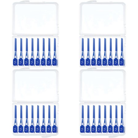 Tannpirkere Flossere 64 Stykker Tanntråd Tannrengjøring Rengjøring Tanntråd Interdentalbørste Blå Myk Gummi Interdentalbørste 4