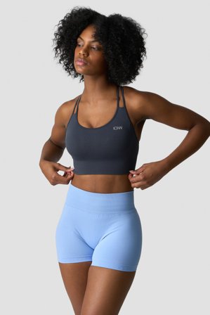 ICANIWILL - Ribbed Define Seamless Sports Bra Smokey Blue - Sports-BH - Damer - Træningstøj fra ICIW
