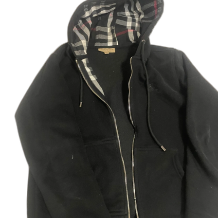 Svart Burberry hoodie med dragkedja som är sönder
