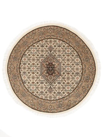 Bidjar Indisk Tæppe Orientalsk Rundt Brun/Beige (Uld, Indien)
