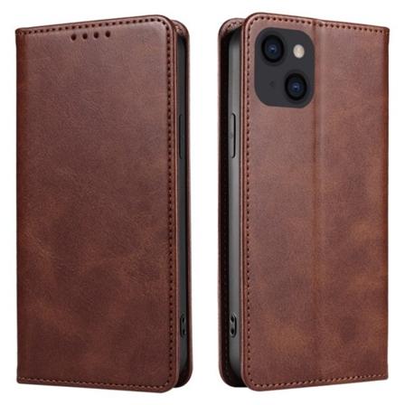 Lompakkoteline puhelimen kotelo iPhone 15 kännykkäsuojukselle - Dark brown