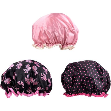 3 pakker brusehætter vandtætte badehætter dobbelt lag brusehat til piger og kvinder