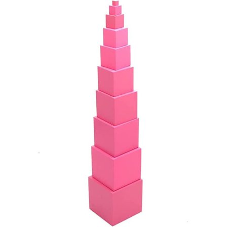 Pink Tower | Træ Pink Tower Stableblokke | Stablelegetøj Førskolespil Børn Matematik Undervisningsværktøj Børn Brætspil DIY Fødselsdagsgave til Børn