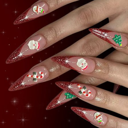 Festlig Scintillate Unguis Konstset 24st Lång Permanent Lätt Casual Passform ABS Ej Giftig