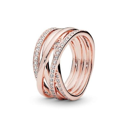 Smykker Entwined Cubic Zirconia Ring i Pandora Rose (FMY)