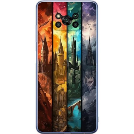 Kompatibelt Mobilskal till Xiaomi Xiaomi Poco X3 Pro Fyra magiska slott i olika elementfärger, episk fantasykonst med eld vatten luft och mörker i d