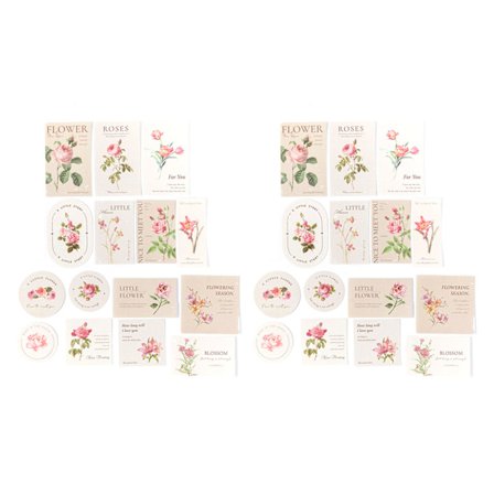 30 stk klistremerker med plante mønster romantisk dekorativ klistremerke sett for utklippsbok stasjonære kort rosa