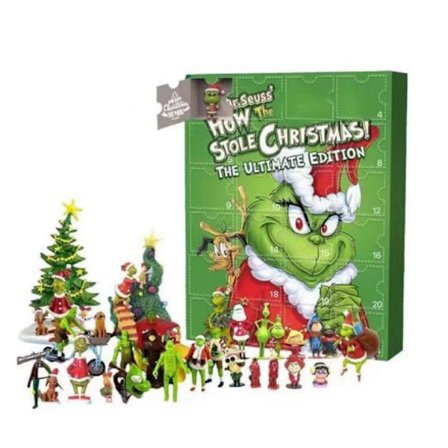 Adventskalender Jule Blind Box 24 Gaver Grønt Monster Nedtelling Halloween Blind Box