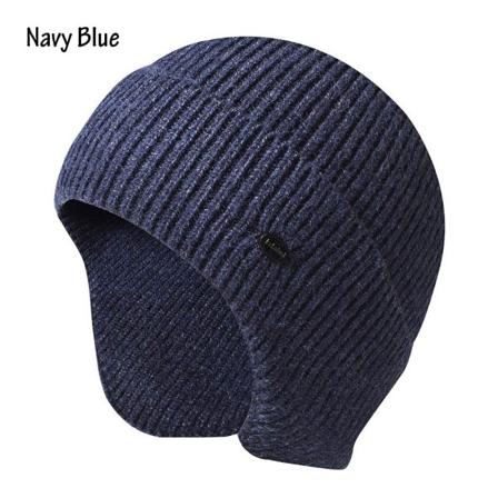 Herrelue Vinterstrikket lue MARINEBLÅ Navy Blue
