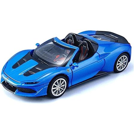 J50 Roadster Metall Støpt Leketøybil 1/32 Trekk Tilbake Bil Med Lys Og Musikk (blå)