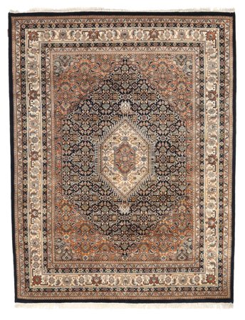 Nain Indisch Teppich Handgeknüpft 194X252 Braun/Orange Indien