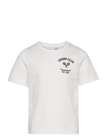Vmtennisfrancis Ss Embrodery Top Girl T-shirts Short-sleeved Hvit Vero Moda*Betinget Tilbud