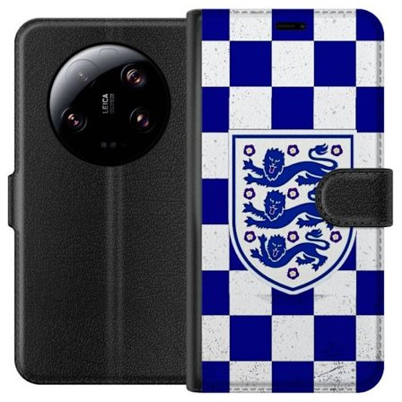 Yhteensopiva Lompakkokotelo Xiaomi Xiaomi 13 Ultra Graafinen shakkiruudukkokuviointi sinisellä ja valkoisella, klassisella heraldisella vaakunalla, r