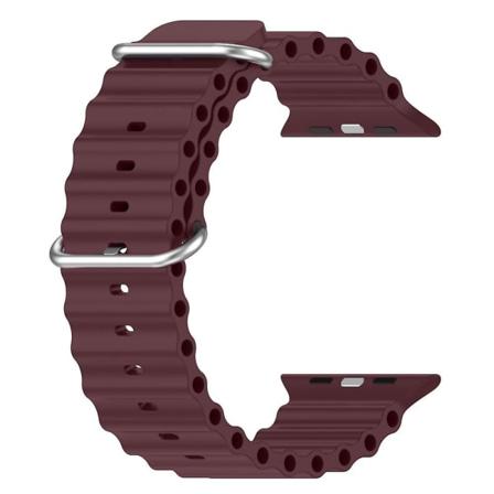 Ocean-ranneke Apple Watch -rannekkeelle 49mm 45mm 44mm 40mm 41mm 42mm 38mm Silikoni Correa Rannekoru Wine red