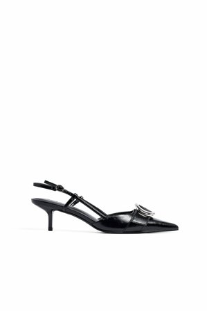 NA-KD - Slingback-pumps med rund spenne - Sko Nyttårsaften - Svart - EU 36