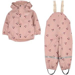 Kuling Muju Recycled Rain Set Pink Cherry 74/80 cm - Clothing sets - 74/80 cm - Pink