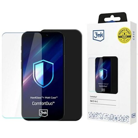 Skyddsfilm telefon - skyddsglas telefon 3mk ComfortDuo svart matt för Samsung Galaxy M16 5G