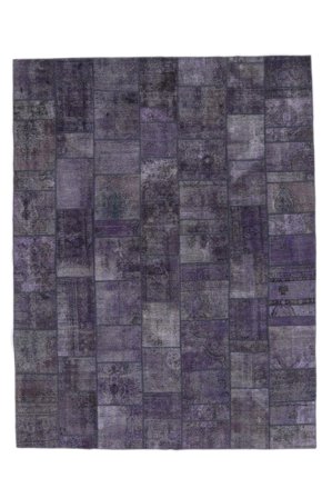 Patchwork Teppich Handgeknüpft 309X401 Schwarz/Dunkellila Persien