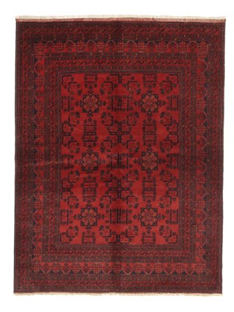 Orientalischer Afghan Khal Mohammadi Teppich 174X232 Schwarz/Dunkelrot Wolle, Afghanistan