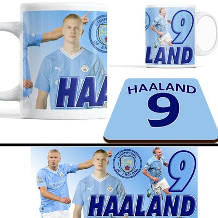 Haaland Mugg + Underlägg paket - Man. City & Norge 9