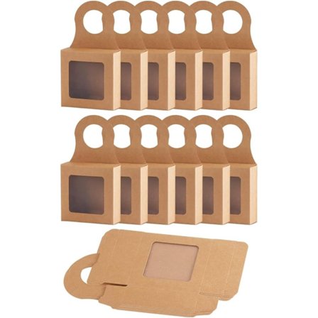 30-pakning med vinflasker med vinduer, vingaveesker, delikatessebokser, såpebokser, brun, 9 x 9 x 3 cm