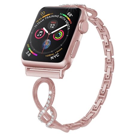 Apple Watch Series 8 (45 mm) / Watch Ultra handledsarmband med strassdekor - Rosa