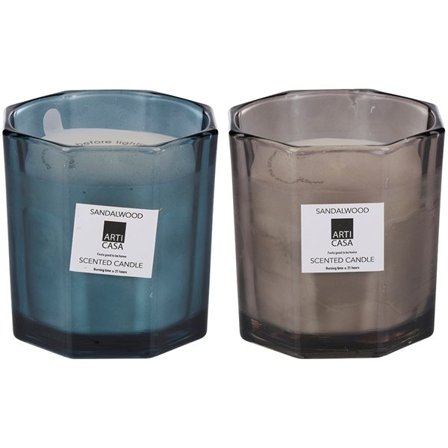 Duftlys i glass - duft av sandeltre med en brenntid på ca. 21 timer