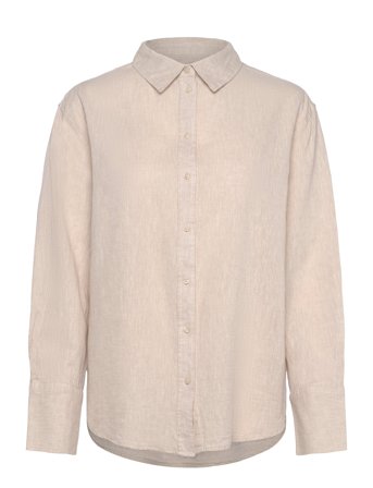 Gina Tricot Linen Blend Shirt - Beige - L
