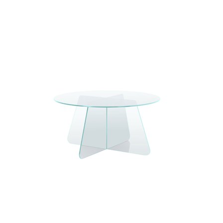 Arco sofabord, glas | Ø80 - Klar - 80x80x40 - Sofabord