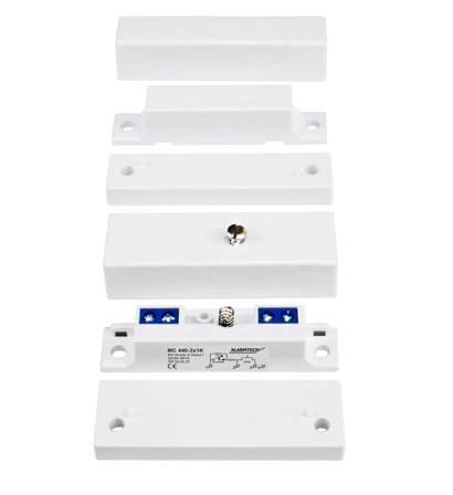 Alarmtech MC 440-2x3,3K Magnetkontakt innebygde resistanser motstand 3,3 K ohm, Alarm & sikkerhet