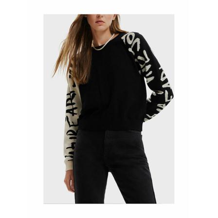 Desigual, Round-neck Knitwear Zwart, Dames, Maat:M
