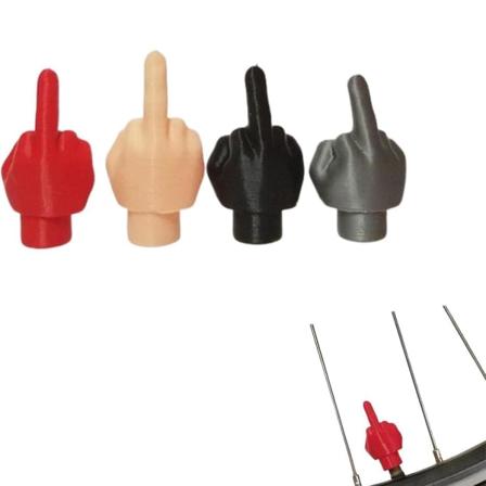 100% Nye 4 Midterste Finger Ventilstamme Hætte Sjov Prank Dæk Hætter til Bil Cykel(Blandet farve)