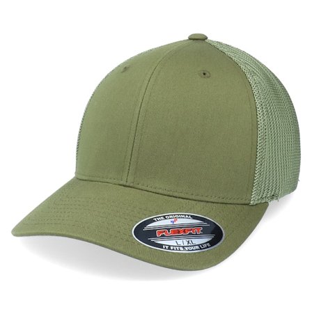 Flexfit - Grøn flexfit Kasket - " Mesh Buck Trucker" @ Hatstore